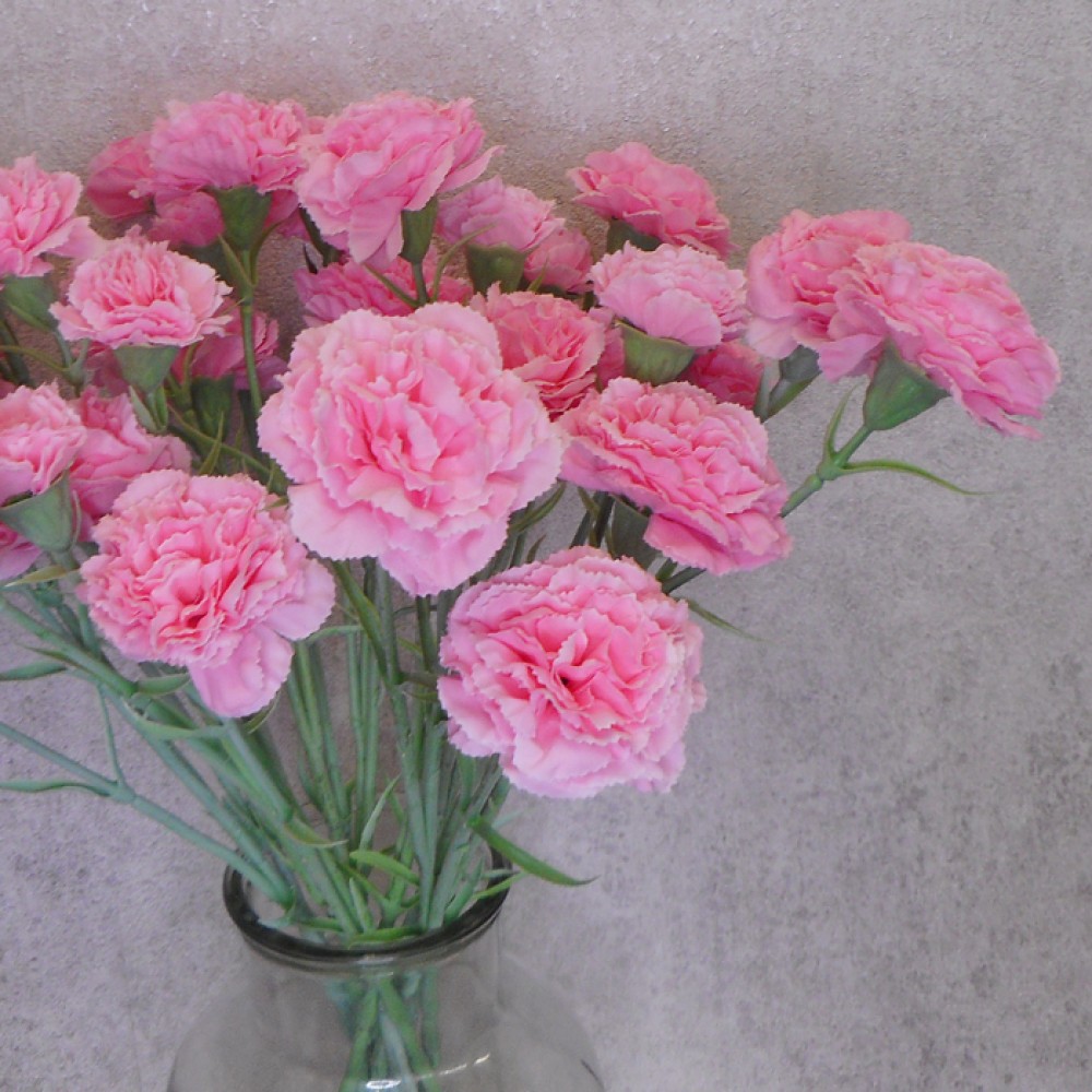 Artificial Spray Carnations Pink 60cm Artificial Flowers